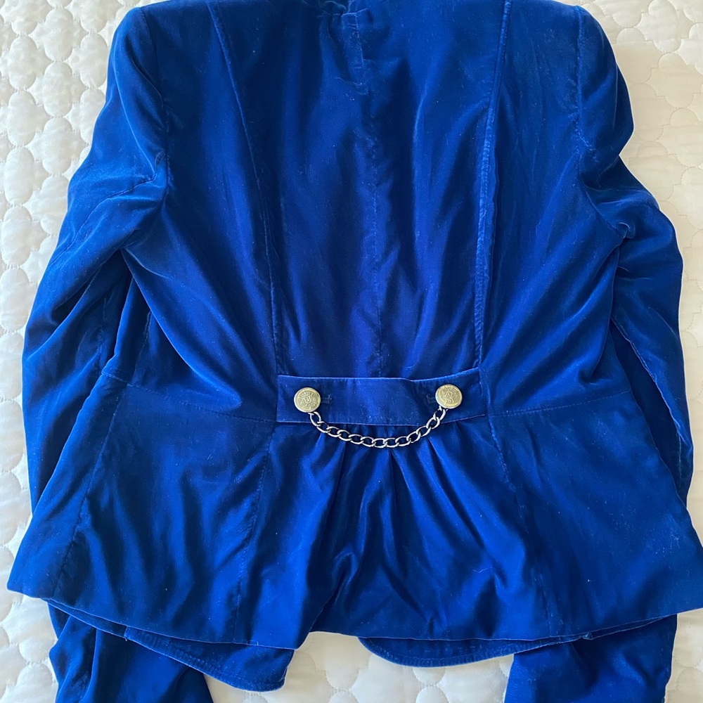 Royal Blue Velvet Blazer